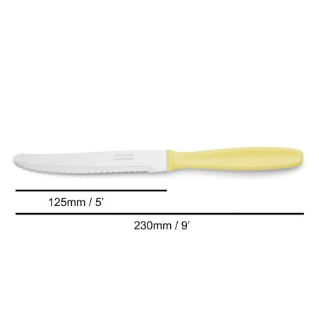 ARCOS: CUCHILLO DE MESA POLIPROPILENO AMARILLO 123mm. Ref.370200