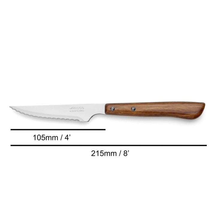 ARCOS: CUCHILLO CHULETERO ACERO INOX - Mango de Haya comprimida- Ref.803800