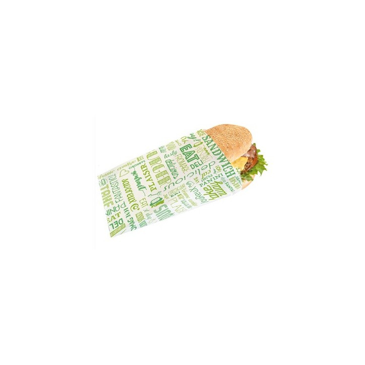 BOLSAS PAPEL: HAMBURGUESA PAPEL ANTIGRASA 12 7X18cm. (500Uds.) Ref.229.29