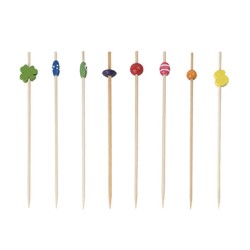 MORUNOS: PICKS DECORADOS 12cm. SURTIDOS BAMBU (100uni.) Ref.156.18