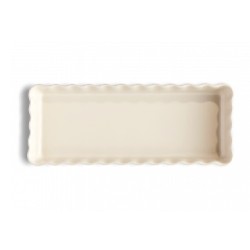 EMILE HENRY: MOLDE TARTA RECTANGULAR ONDULADO COLOR CREMA 15x36h5cm. 1.60Ltrs. Ref.026034