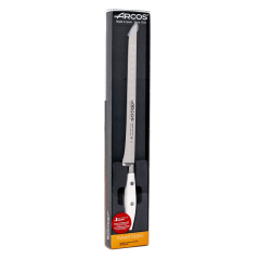 ARCOS SERIE RIVIERA BLANCO: CUCHILLO JAMONERO ALVEOLADO 250mm. FORJADO Ref.231024