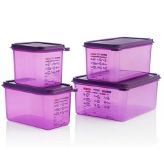 ARAVEN ALERGENOS: HERMETICO MORADO GN1 6 176X162Xh150mm. (2 6Ltrs.) Ref.61390