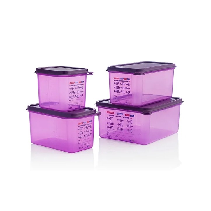 ARAVEN ALERGENOS: HERMETICO MORADO GN1 6 176X162Xh150mm. (2 6Ltrs.) Ref.61390