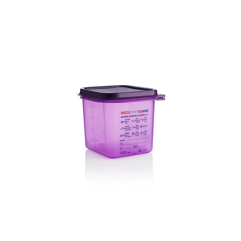 ARAVEN ALERGENOS: HERMETICO MORADO GN1 6 176X162Xh150mm. (2 6Ltrs.) Ref.61390