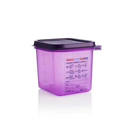 ARAVEN ALERGENOS: HERMETICO MORADO GN1 6 176X162Xh150mm. (2 6Ltrs.) Ref.61390