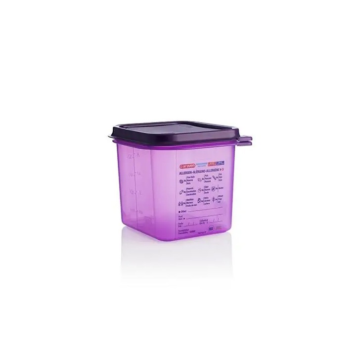 ARAVEN ALERGENOS: HERMETICO MORADO GN1 6 176X162Xh150mm. (2 6Ltrs.) Ref.61390