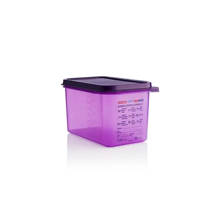 ARAVEN ALERGENOS: HERMETICO MORADO GN1 4 265X162Xh150mm. (4 3Ltrs.) Ref.61392