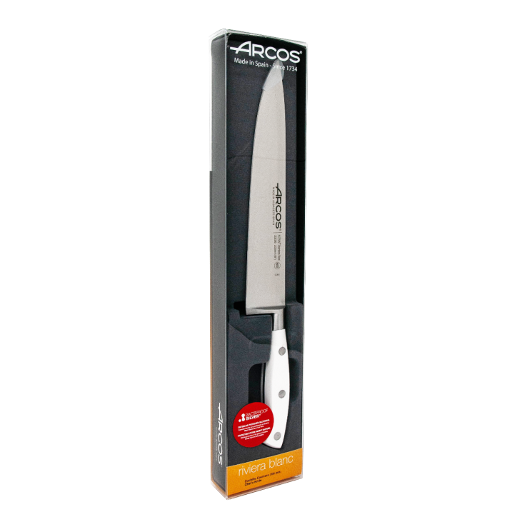 ARCOS SERIE RIVIERA BLANCO: CUCHILLO COCINERO 200mm. FORJADO Ref.233624