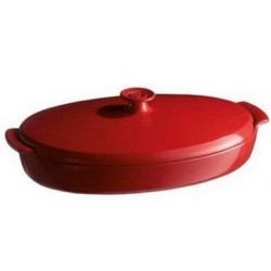 EMILE HENRY: FUENTE CERAMICA PAPILLOTE ROJA 41X25cm. Ref.348443