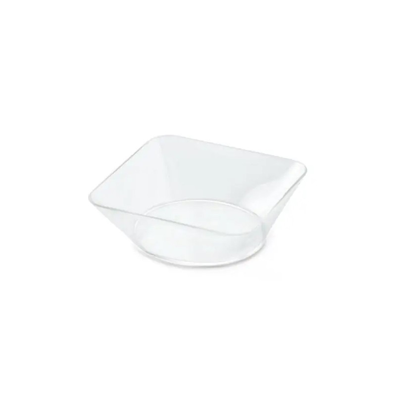 VAJILLA CATERING: WAVE - CUENCO PREMIUM - TRANSPARENTE - 107X107XH35mm. - REUTILIZABLE -(20uni.) Ref.91765