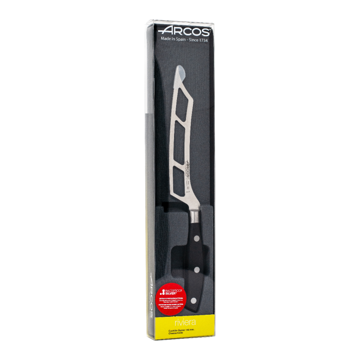 ARCOS SERIE RIVIERA NEGRO: CUCHILLO CORTA QUESO 145mm. Ref.232800