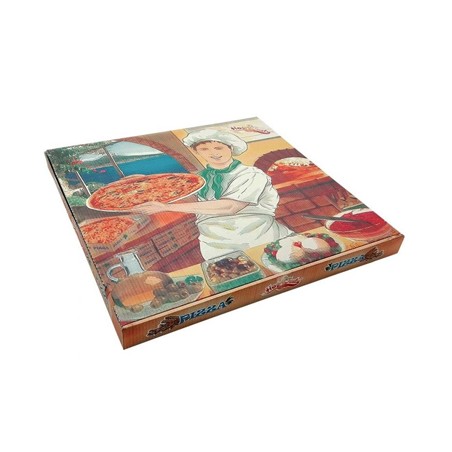 CAJA PIZZA VESUBIO 33X33Xh3 5cm. (Pqt. 100uni.) Ref.CAPZFR000010