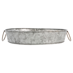 BANDEJA OVALADA ACERO GALVANIZADO Ø25 5X20 5Xh5cm. Ref.225.73