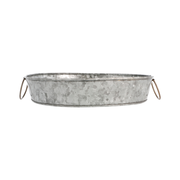 BANDEJA OVALADA ACERO GALVANIZADO Ø25 5X20 5Xh5cm. Ref.225.73