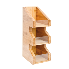 ORGANIZADOR: MADERA BAMBU 3 COMPARTIMENTOS 15X18Xh40cm. Ref.217.30