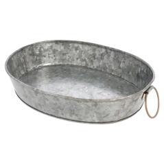 BANDEJA OVALADA ACERO GALVANIZADO Ø25 5X20 5Xh5cm. Ref.225.73