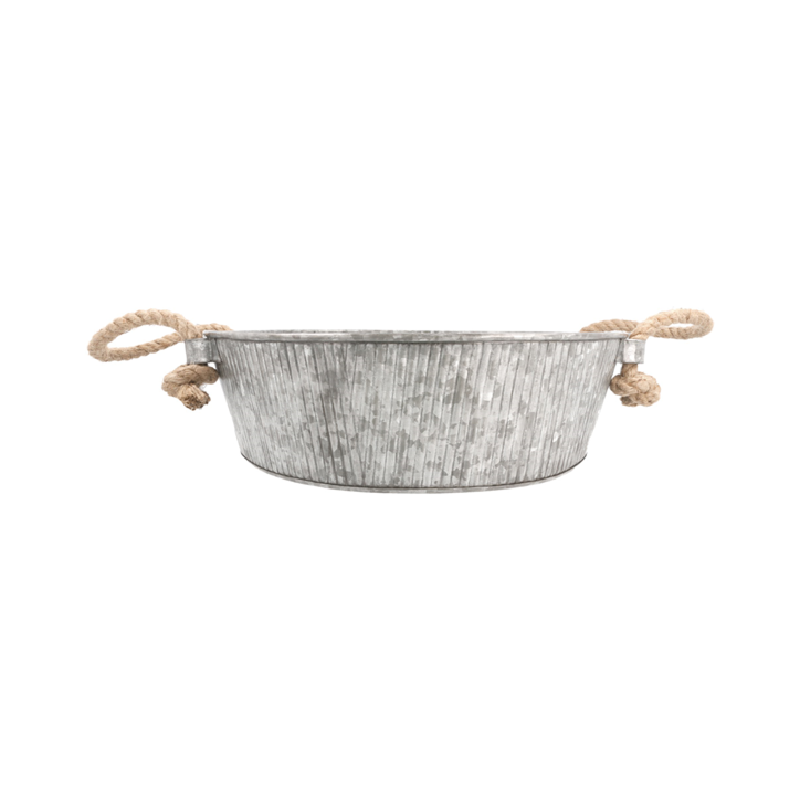 BANDEJA REDONDA ACERO GALVANIZADO CUERDA Ø35 5Xh11cm. Ref.225.75