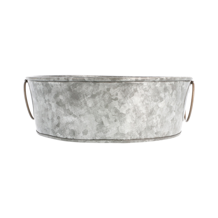 BANDEJA REDONDA ACERO GALVANIZADO Ø26Xh8cm. Ref.225.71