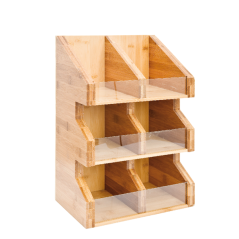 ORGANIZADOR: MADERA BAMBU 6 COMPARTIMENTOS 28X18Xh40cm. Ref.217.32