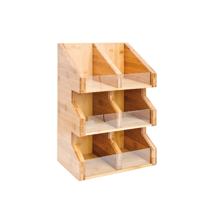 ORGANIZADOR: MADERA BAMBU 6 COMPARTIMENTOS 28X18Xh40cm. Ref.217.32