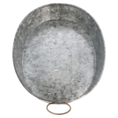 BANDEJA OVALADA ACERO GALVANIZADO Ø25 5X20 5Xh5cm. Ref.225.73