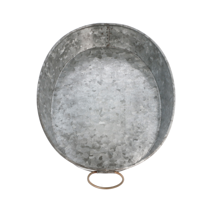 BANDEJA OVALADA ACERO GALVANIZADO Ø25 5X20 5Xh5cm. Ref.225.73