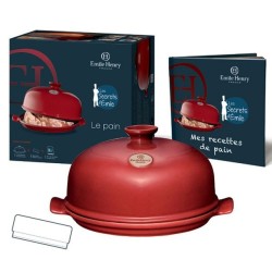 EMILE HENRY: HORNO BREAD CLOCHE Ø 28cm. ROJO Ref.349108