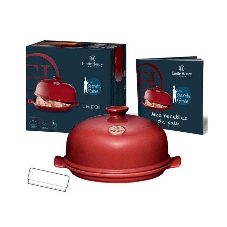 EMILE HENRY: HORNO BREAD CLOCHE Ø 28cm. ROJO Ref.349108