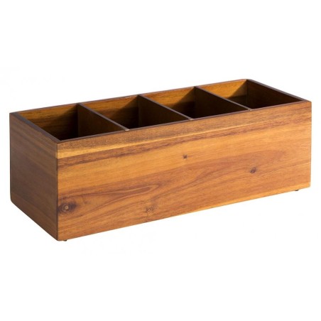 CAJA MADERA 4 COMPARTIMENTOS 36X14Xh12 5cm. Ref.11649