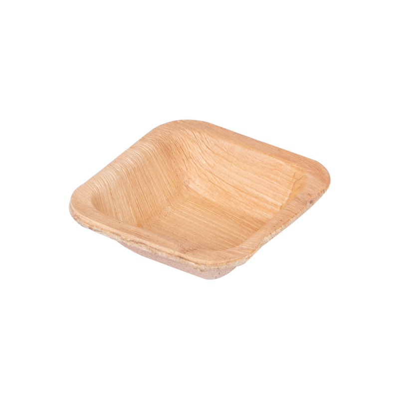 VAJILLA CATERING SERIE NATURA: MINI CUENCO `ARECA` 7X7xh2 5cm. (25 Uds.) 100% Ecologico Ref.232.45