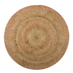 ZICZAC: MANTELITO REDONDO RATTAN - MARRON - Ø36cm. - Ref.9389