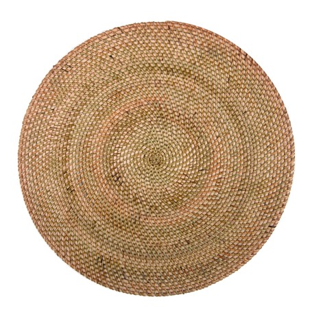 ZICZAC: MANTELITO REDONDO RATTAN - MARRON - Ø36cm. - Ref.9389