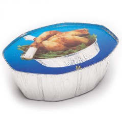 ENVASES ALUMINIO: Ref.42600R TAPA POLLO OVALADA (125unidades)