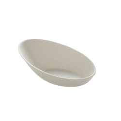 VAJILLA CATERING SERIE PULPA: MINI CUENCO OVAL BLANCO 8X5cm. 60ml. (50 Uds.) 100% Cana de Azucar Ref.82045