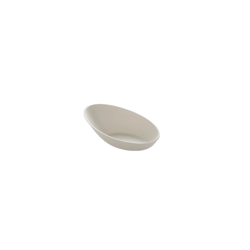 VAJILLA CATERING SERIE PULPA: MINI CUENCO OVAL BLANCO 8X5cm. 60ml. (50 Uds.) 100% Cana de Azucar Ref.82045