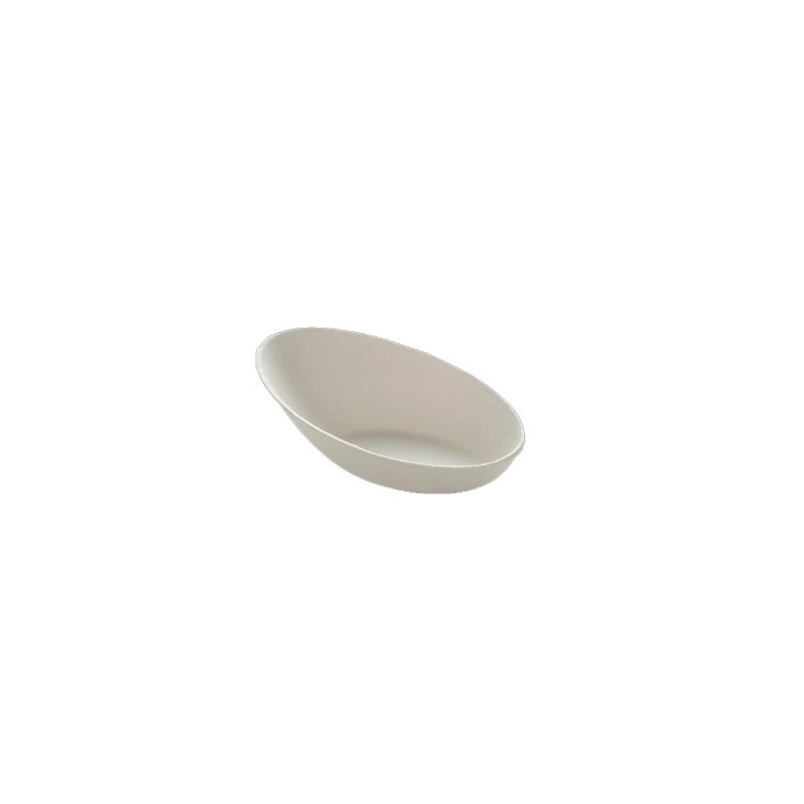 VAJILLA CATERING SERIE PULPA: MINI CUENCO OVAL BLANCO 8X5cm. 60ml. (50 Uds.) 100% Cana de Azucar Ref.82045