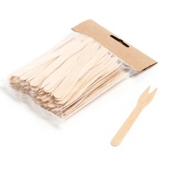 ECOLINE MADERA: TENEDOR MINI MADERA BAMBU 90mm. (1000uds.) Ref.CUMADE000072