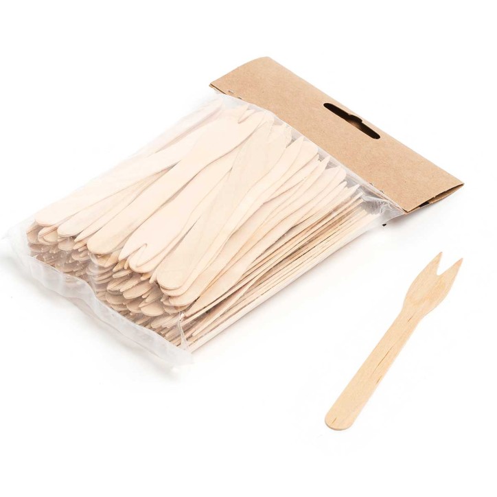 ECOLINE MADERA: TENEDOR MINI MADERA BAMBU 90mm. (1000uds.) Ref.CUMADE000072