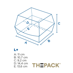 ECOLINE CARTON: HAMBURGUESA CAJA KRAFT EXTRA ALTA 150X140Xh95mm. (50 uds.) Ref.234.17