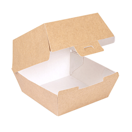 ECOLINE CARTON: HAMBURGUESA CAJA KRAFT EXTRA ALTA 150X140Xh95mm. (50 uds.) Ref.234.17