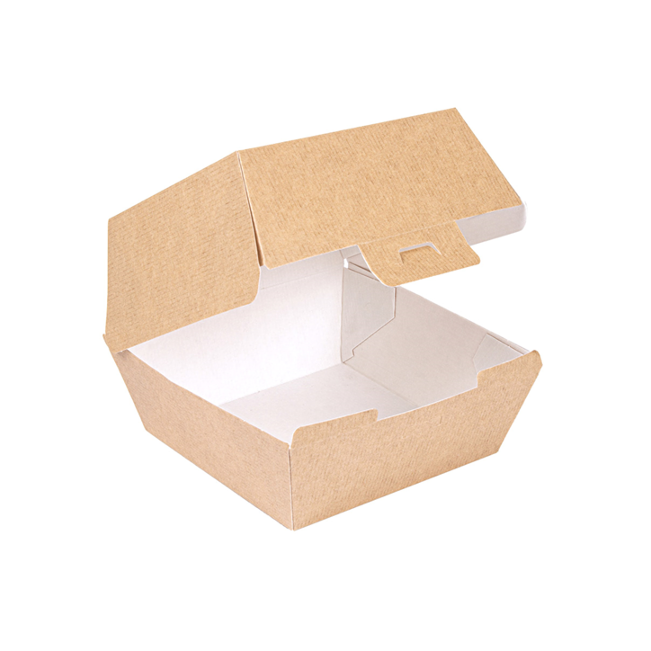 ECOLINE CARTON: HAMBURGUESA CAJA KRAFT EXTRA ALTA 150X140Xh95mm. (50 uds.) Ref.234.17