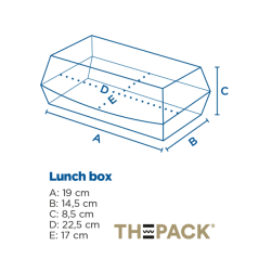 ECOLINE CARTON: CAJA LUNCH BOX KRAFT ONDULADO 22 5X17Xh85mm. (50 uds.) Ref.234.31