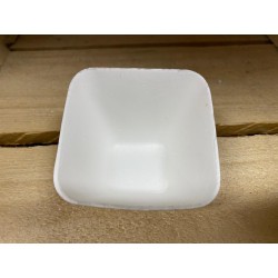 VAJILLA CATERING SERIE PULPA: MINI CUENCO CUADRADO SLOPE BLANCO 6 5X6 5Xh4 5cm. (50 Uds.) 100% Cana de Azucar Ref.2046