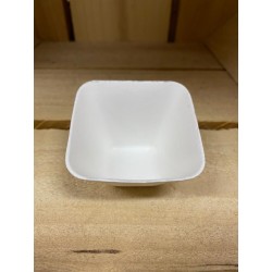 VAJILLA CATERING SERIE PULPA: MINI CUENCO CUADRADO SLOPE BLANCO 6 5X6 5Xh4 5cm. (50 Uds.) 100% Cana de Azucar Ref.2046