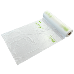 BOLSAS CAMISETA BIOPLASTICO TRANSLUCIDAS ESTANDAR COMPOSTABLE EN ROLLO 400X500mm. (Rollo 400 bolsas.) Ref.BOSOCO000003