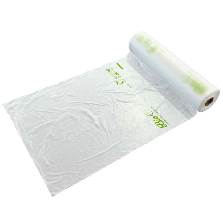 BOLSAS CAMISETA BIOPLASTICO TRANSLUCIDAS ESTANDAR COMPOSTABLE EN ROLLO 400X500mm. (Rollo 400 bolsas.) Ref.BOSOCO000003