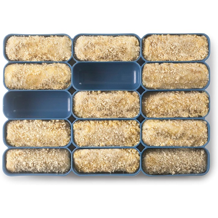 CONTENEDOR PARA ALMACENAR CROQUETAS CON 3 BANDEJAS 27X19Xh10 5cm. Ref.686600