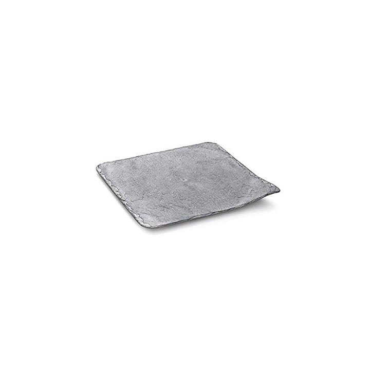 VAJILLA CATERING SERIE REUTILIZABLE: PLATO PIZARRA 20X20 (10uni.) Ref.27120