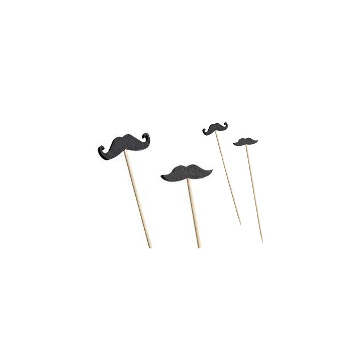 MORUNOS: BROCHETA DE BAMBU MOSTACHO 12cm. (100Uds.) Ref.S2005